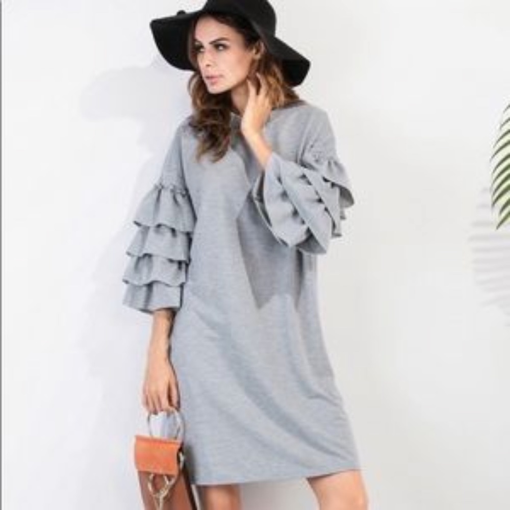 NWOT  Ruffle Sleeve Sweater Dress